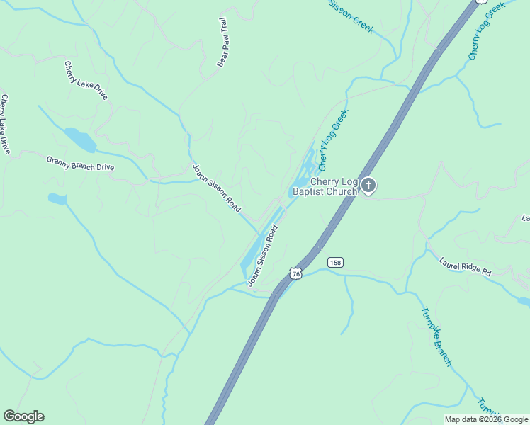 map of restaurants, bars, coffee shops, grocery stores, and more near 988 Joann Sisson Road in Cherry Log