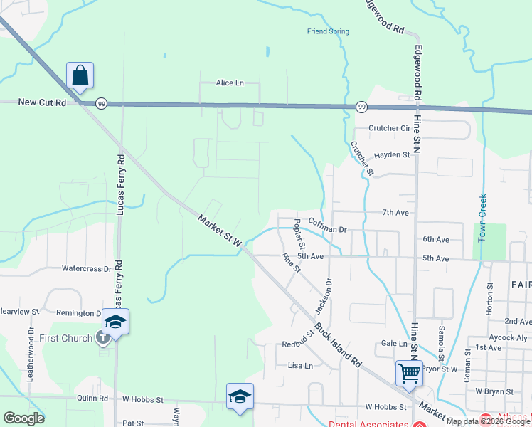 map of restaurants, bars, coffee shops, grocery stores, and more near 1801 Pine Street in Athens