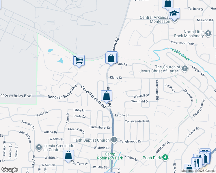 map of restaurants, bars, coffee shops, grocery stores, and more near 12 Remount Rd in North Little Rock