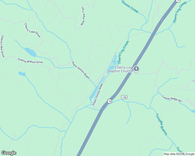 map of restaurants, bars, coffee shops, grocery stores, and more near 988 Joann Sisson Road in Cherry Log