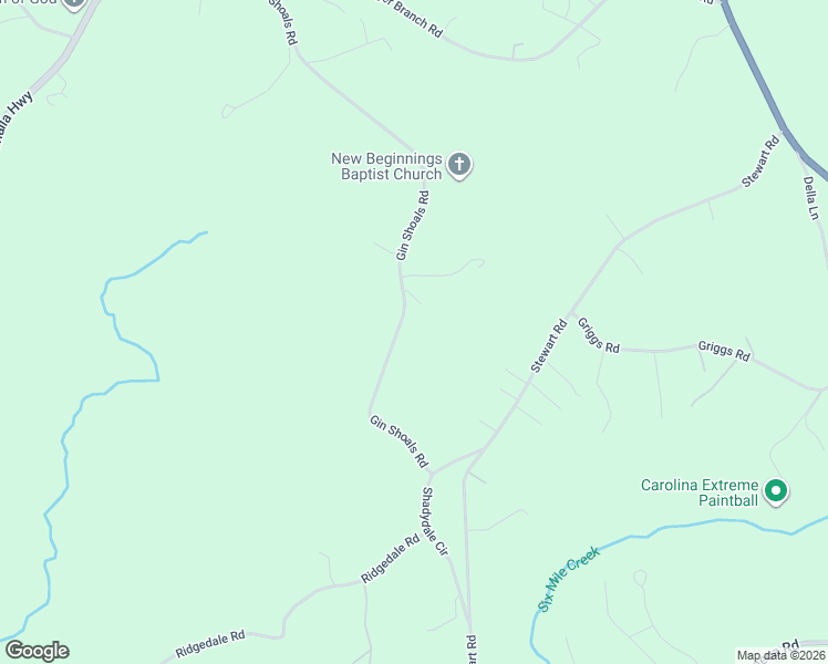 map of restaurants, bars, coffee shops, grocery stores, and more near 188 Gin Shoals Road in Six Mile