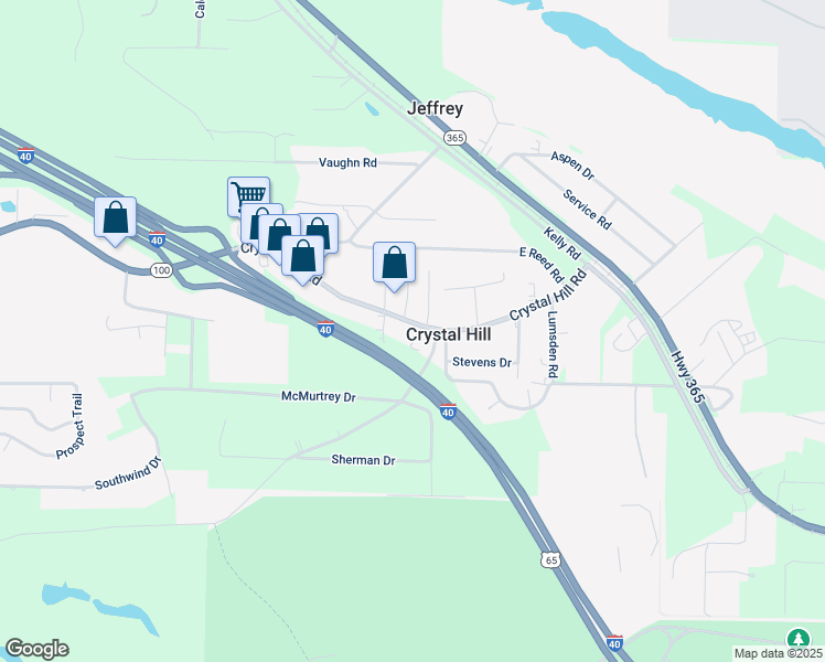map of restaurants, bars, coffee shops, grocery stores, and more near 5411 Crystal Hill Road in North Little Rock