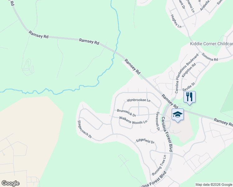 map of restaurants, bars, coffee shops, grocery stores, and more near 417 Savannah Drive in Jacksonville