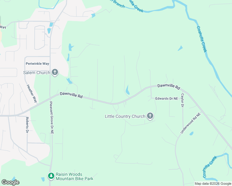 map of restaurants, bars, coffee shops, grocery stores, and more near 1426 Johnson Road Northeast in Dalton