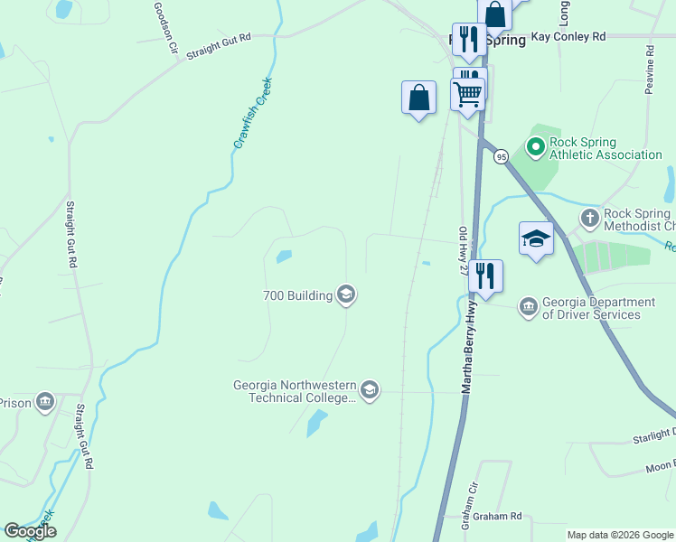 map of restaurants, bars, coffee shops, grocery stores, and more near 701 Bicentennial Trail in Rock Spring