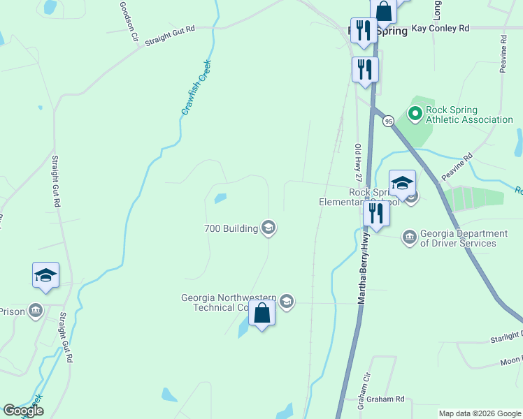 map of restaurants, bars, coffee shops, grocery stores, and more near 701 Bicentennial Trail in Rock Spring