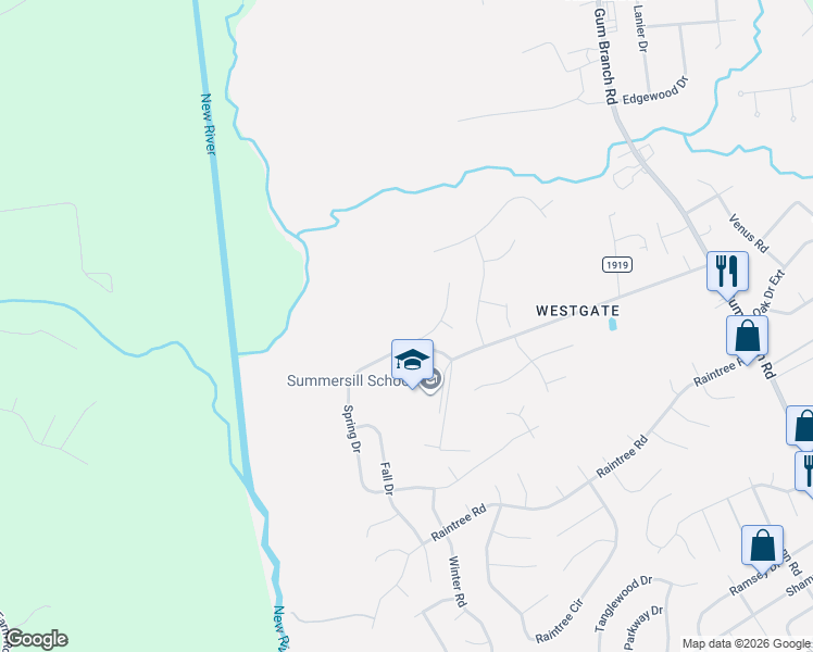 map of restaurants, bars, coffee shops, grocery stores, and more near 202 Spring Drive in Jacksonville