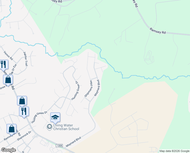 map of restaurants, bars, coffee shops, grocery stores, and more near 400 Saber Street in Jacksonville