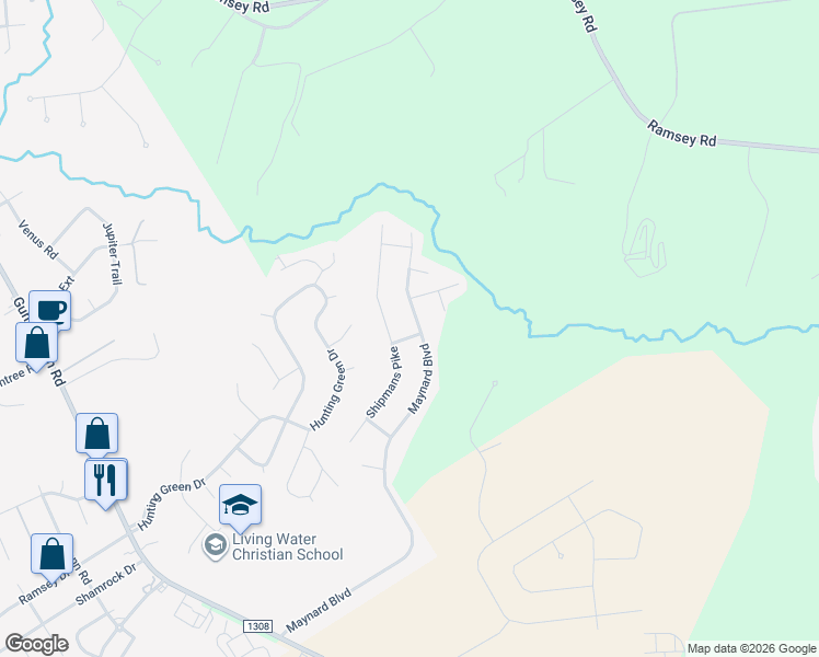 map of restaurants, bars, coffee shops, grocery stores, and more near 400 Saber Street in Jacksonville