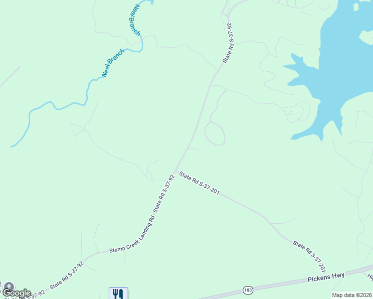 map of restaurants, bars, coffee shops, grocery stores, and more near State Road S-37-92 in Oconee County