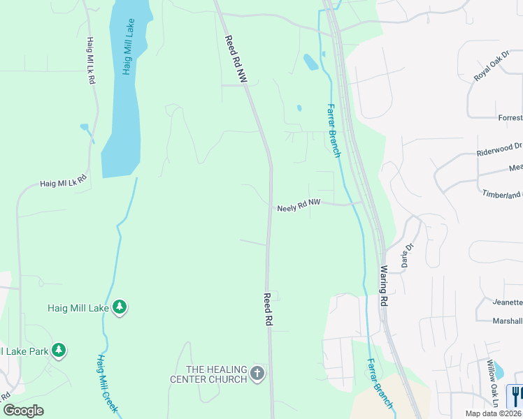 map of restaurants, bars, coffee shops, grocery stores, and more near 714 Neely Road Northwest in Dalton
