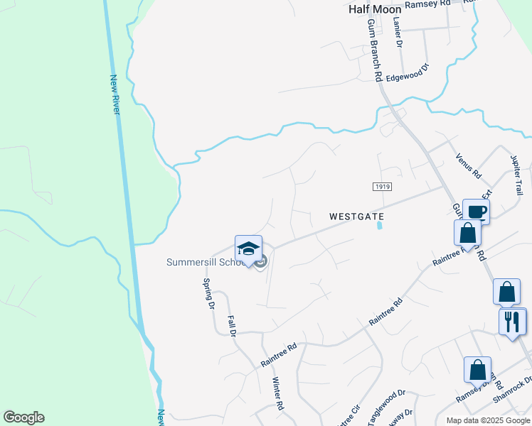 map of restaurants, bars, coffee shops, grocery stores, and more near 110 Spring Drive in Jacksonville