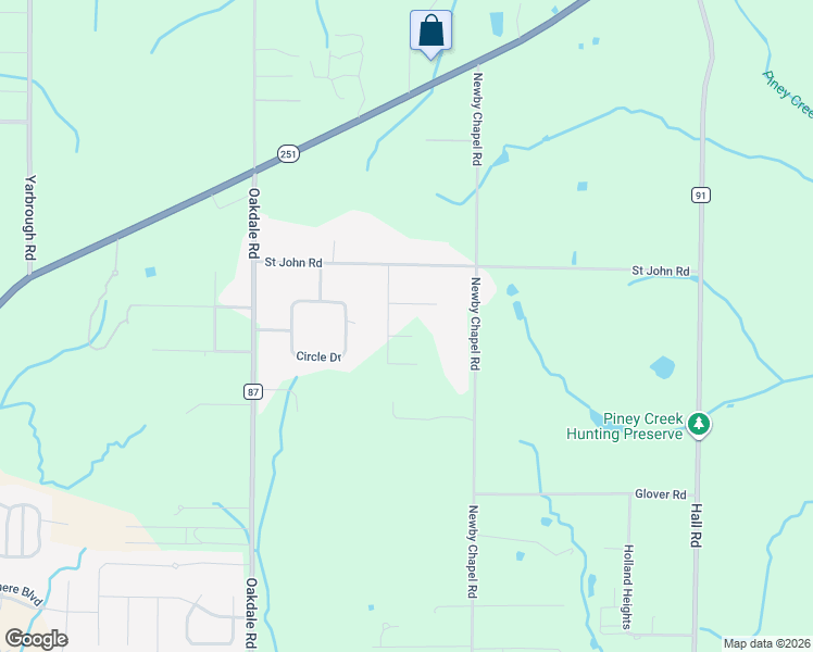 map of restaurants, bars, coffee shops, grocery stores, and more near 18152 Circle Drive in Athens