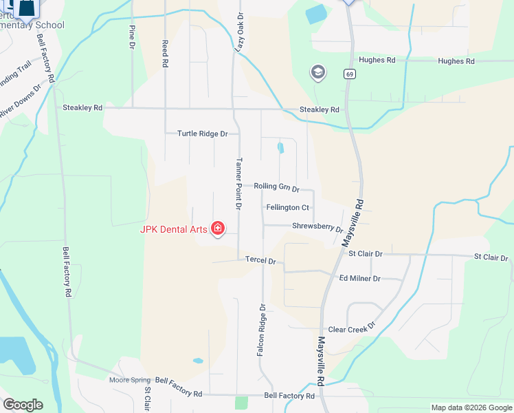 map of restaurants, bars, coffee shops, grocery stores, and more near 288 Falcon Ridge Drive in Huntsville