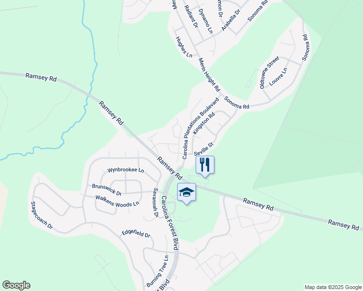 map of restaurants, bars, coffee shops, grocery stores, and more near 128 Glen Cannon Drive in Jacksonville