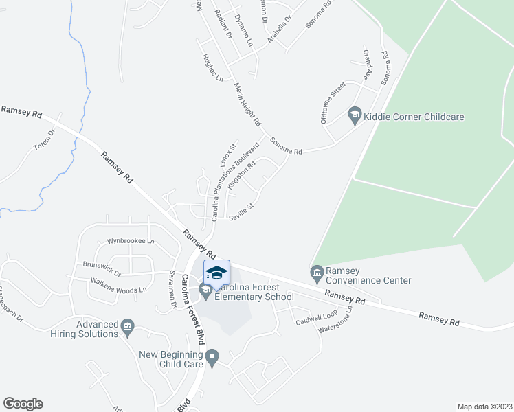 map of restaurants, bars, coffee shops, grocery stores, and more near 224 Seville Street in Jacksonville