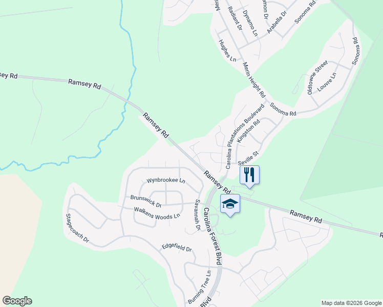 map of restaurants, bars, coffee shops, grocery stores, and more near 114 Morris Court in Jacksonville