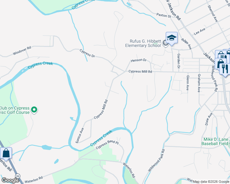 map of restaurants, bars, coffee shops, grocery stores, and more near 102 Doris Lane in Florence