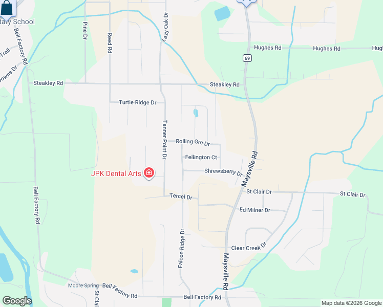 map of restaurants, bars, coffee shops, grocery stores, and more near 406 Steakley Road in New Market