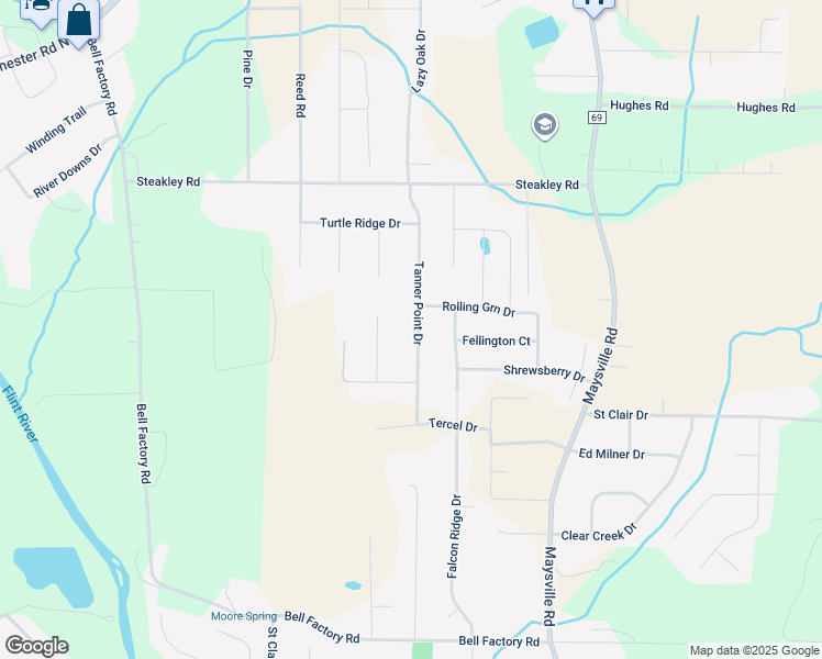 map of restaurants, bars, coffee shops, grocery stores, and more near 232 Tanner Point Drive in New Market