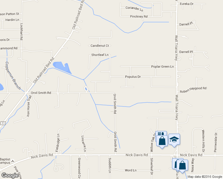 map of restaurants, bars, coffee shops, grocery stores, and more near 341 Orvil Smith Road in Harvest