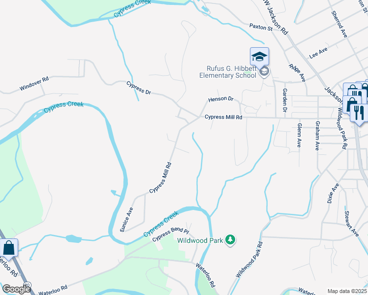 map of restaurants, bars, coffee shops, grocery stores, and more near 102 Doris Lane in Florence