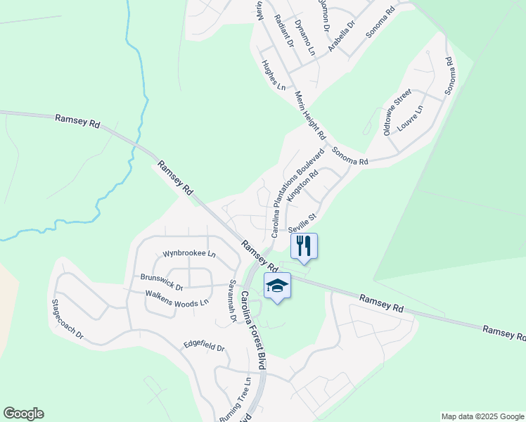 map of restaurants, bars, coffee shops, grocery stores, and more near 128 Glen Cannon Drive in Jacksonville