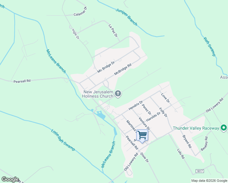 map of restaurants, bars, coffee shops, grocery stores, and more near 151 Wicker Drive in Red Springs