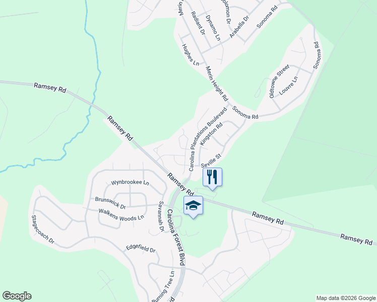 map of restaurants, bars, coffee shops, grocery stores, and more near 128 Glen Cannon Drive in Jacksonville
