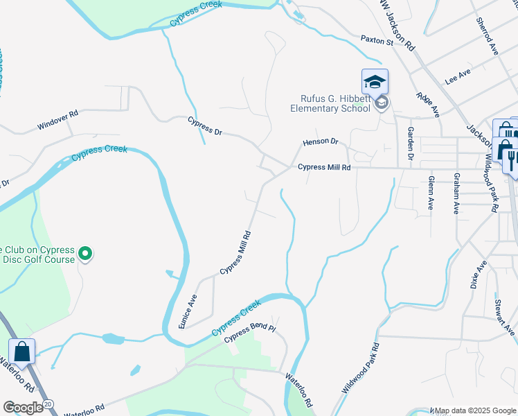 map of restaurants, bars, coffee shops, grocery stores, and more near 102 Doris Lane in Florence