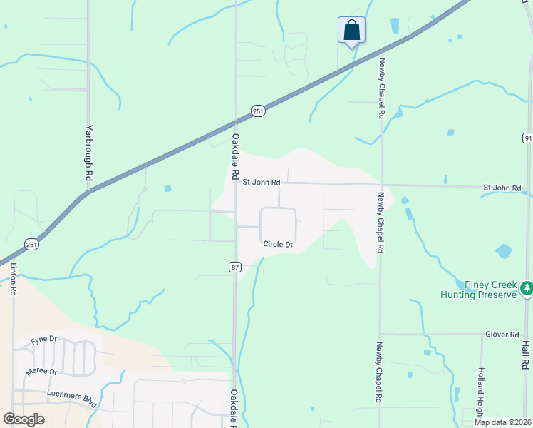 map of restaurants, bars, coffee shops, grocery stores, and more near 18223 Circle Drive in Athens