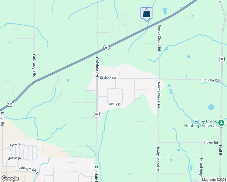 map of restaurants, bars, coffee shops, grocery stores, and more near 18223 Circle Drive in Athens