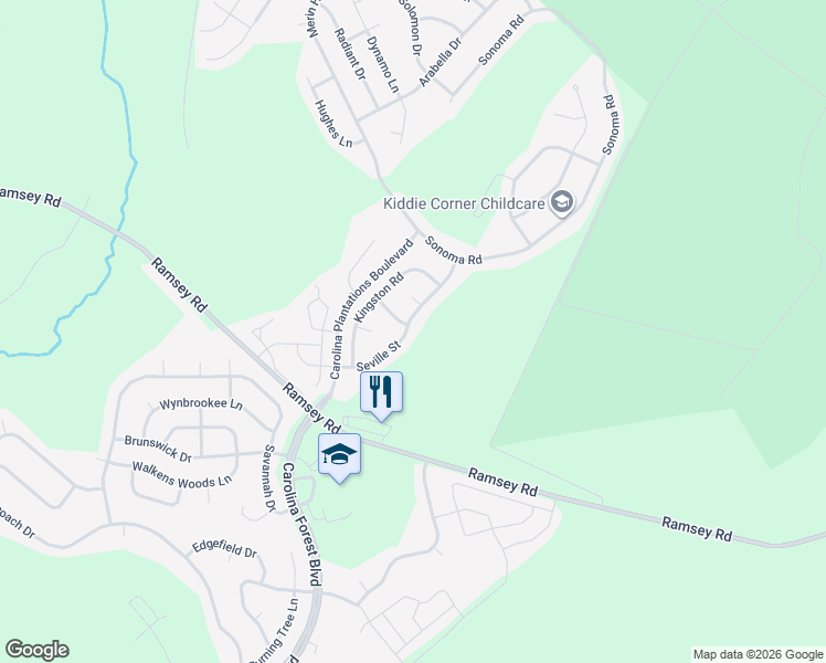 map of restaurants, bars, coffee shops, grocery stores, and more near 230 Seville Street in Jacksonville