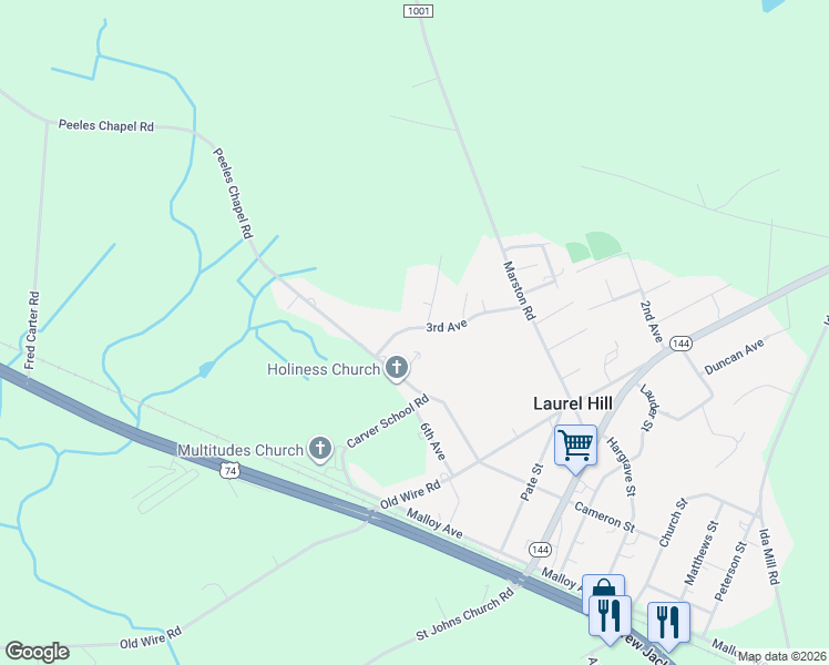 map of restaurants, bars, coffee shops, grocery stores, and more near 9321 3rd Avenue in Laurel Hill