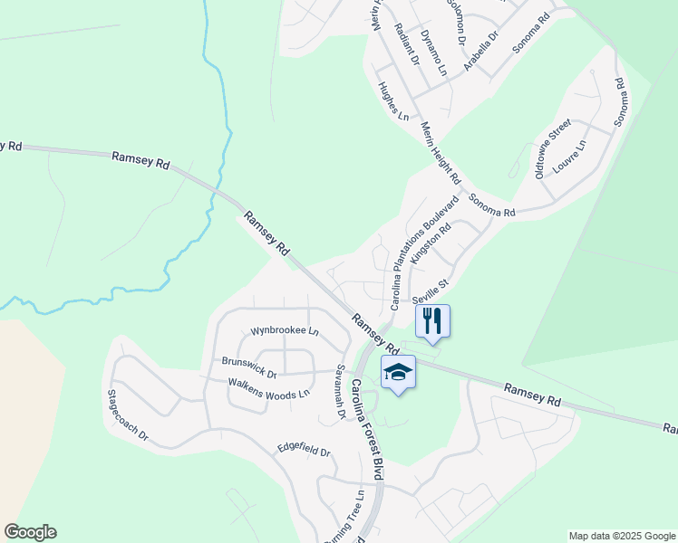 map of restaurants, bars, coffee shops, grocery stores, and more near 114 Morris Court in Jacksonville