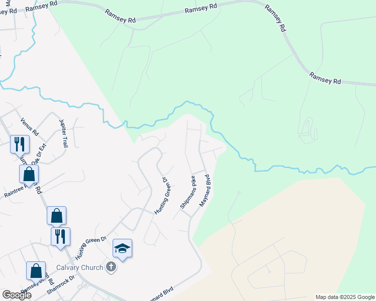 map of restaurants, bars, coffee shops, grocery stores, and more near 238 Shipmans Pike in Jacksonville