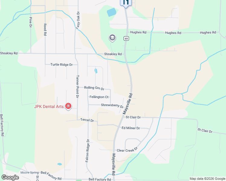 map of restaurants, bars, coffee shops, grocery stores, and more near 4737 Maysville Road in New Market