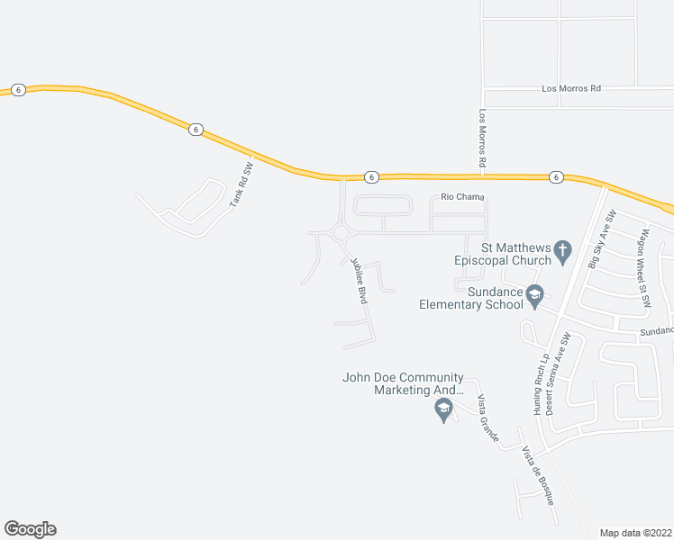 map of restaurants, bars, coffee shops, grocery stores, and more near 500 Jubilee Boulevard in Los Lunas
