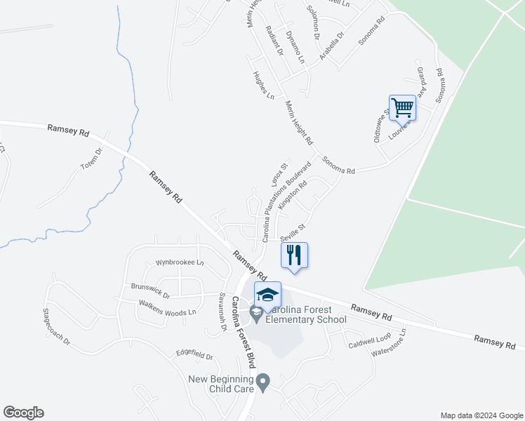 map of restaurants, bars, coffee shops, grocery stores, and more near 311 Kingston Road in Jacksonville