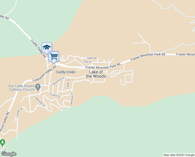 map of restaurants, bars, coffee shops, grocery stores, and more near 6524 Lowry Lane in Frazier Park