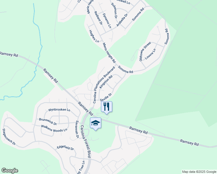 map of restaurants, bars, coffee shops, grocery stores, and more near 506 Durban Lane in Jacksonville