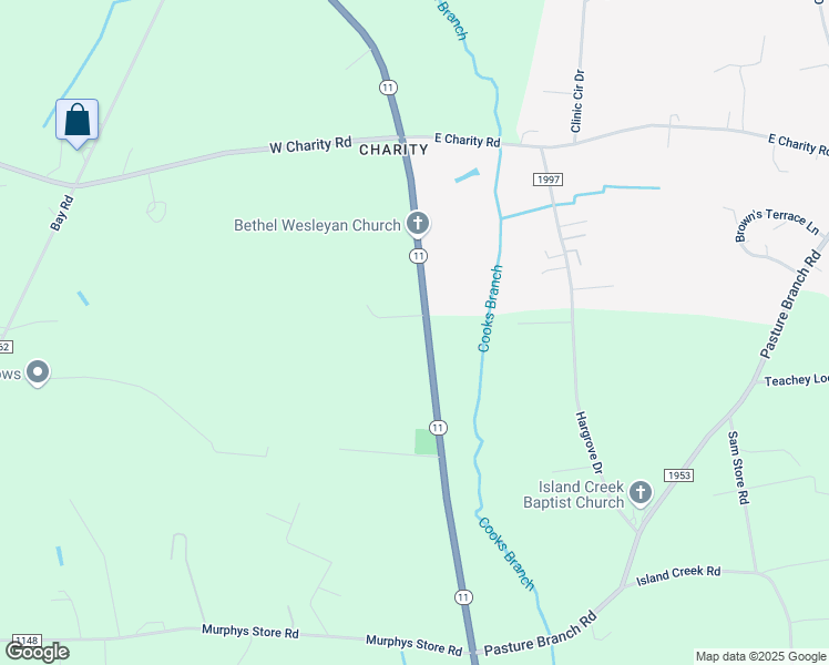 map of restaurants, bars, coffee shops, grocery stores, and more near 2683 North Carolina 11 in Rose Hill
