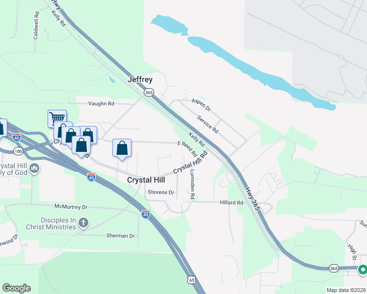 map of restaurants, bars, coffee shops, grocery stores, and more near 4904 Crystal Hill Road in North Little Rock
