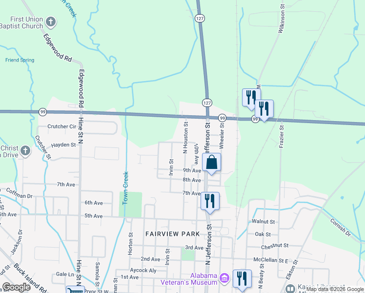 map of restaurants, bars, coffee shops, grocery stores, and more near 502 10th Avenue in Athens