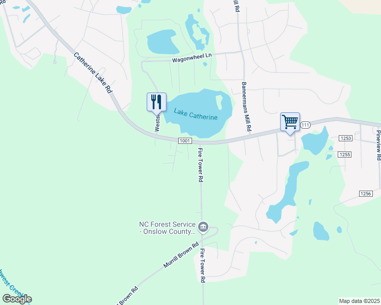 map of restaurants, bars, coffee shops, grocery stores, and more near 109 Crosslake Lane in Richlands