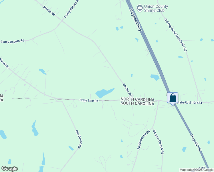 map of restaurants, bars, coffee shops, grocery stores, and more near 7622 Medlin Road in Monroe