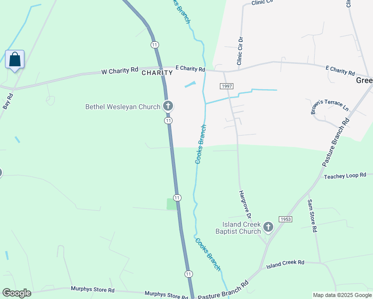 map of restaurants, bars, coffee shops, grocery stores, and more near 2683 North Carolina 11 in Rose Hill