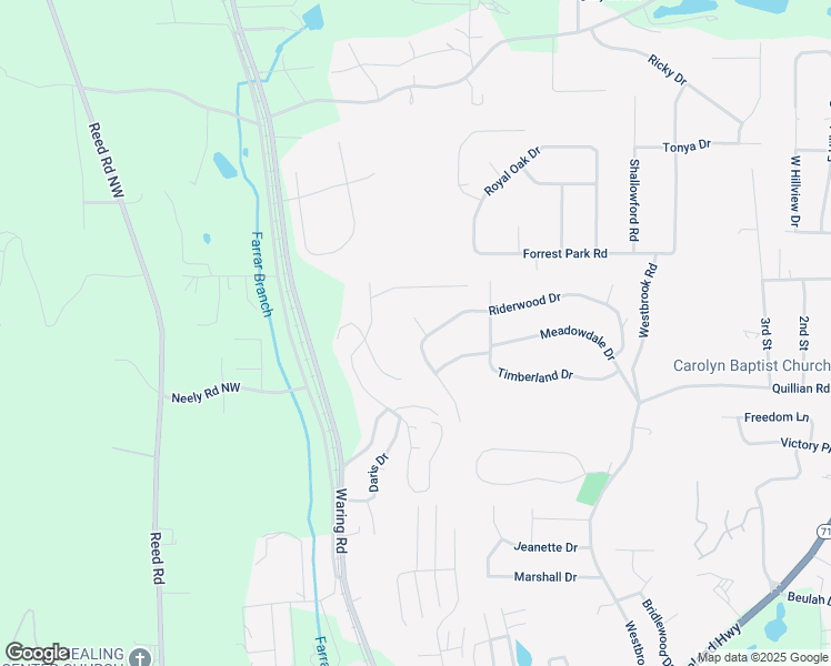 map of restaurants, bars, coffee shops, grocery stores, and more near 110 Pinewood Way in Dalton