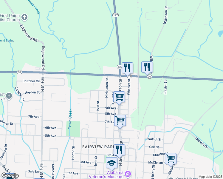 map of restaurants, bars, coffee shops, grocery stores, and more near 100 East Washington Street in Athens