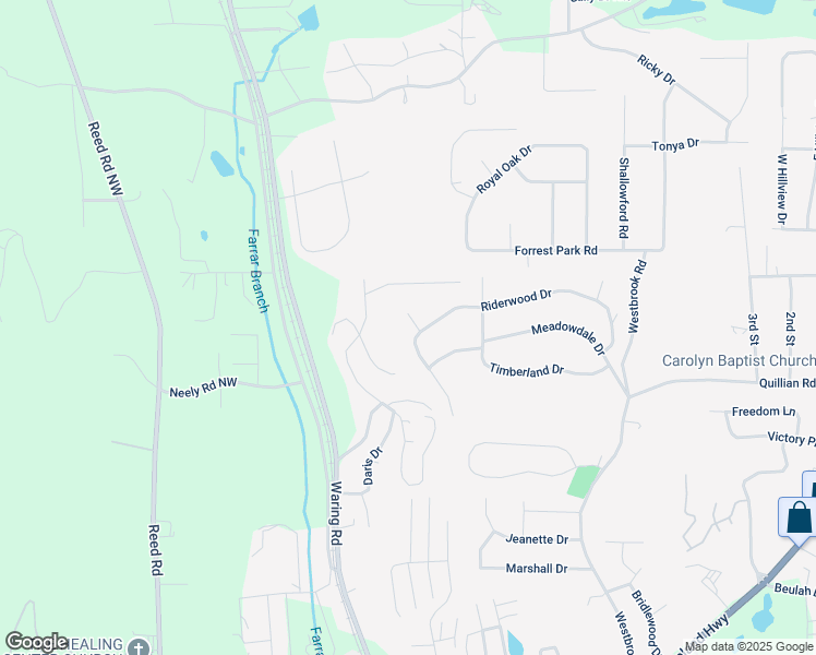 map of restaurants, bars, coffee shops, grocery stores, and more near 110 Pinewood Way in Dalton